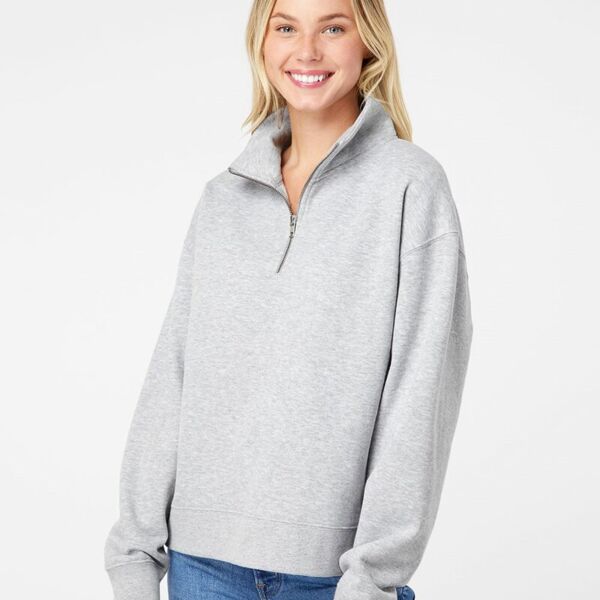 Women's Sueded Fleece Quarter-Zip Sweatshirt Thumbnail