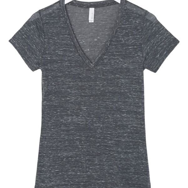 +CANVAS Ladies' Jersey Short-Sleeve Deep V-Neck Tee Thumbnail