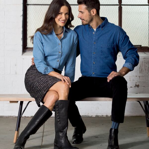 UltraClub Ladies' Cypress Denim Thumbnail