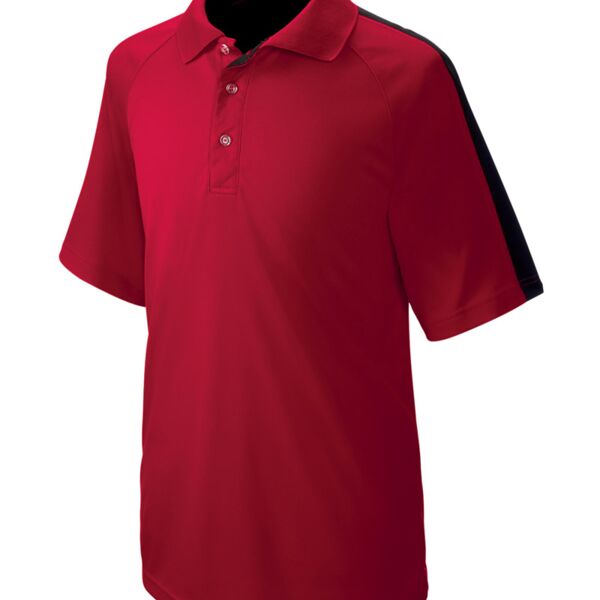 UltraClub® Adult Cool & Dry Sport Shoulder Block Polo Thumbnail