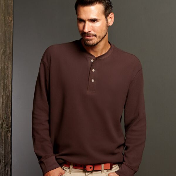 UltraClub Adult Mini Thermal Henley Thumbnail