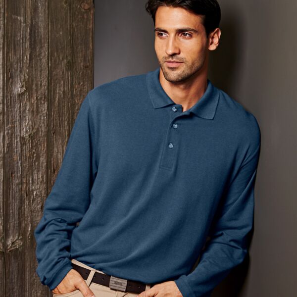UltraClub Adult Long-Sleeve Classic Piqué Polo Thumbnail