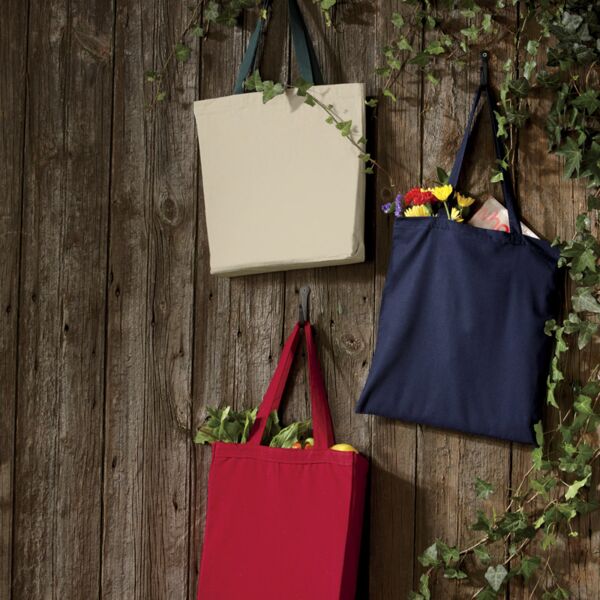 UltraClub Organic Recycled Cotton Canvas Tote with Contrast Handles Thumbnail