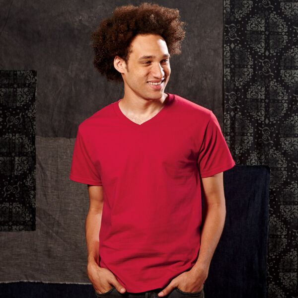 Fruit of the Loom Adult Heavy Cotton HD&reg; V-Neck T-Shirt Thumbnail