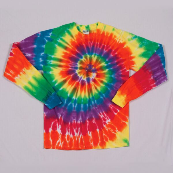 Dyenomite Adult Rainbow Spiral Long-Sleeve Tee Thumbnail