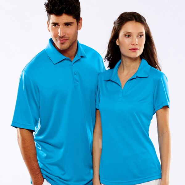 UltraClub&reg; Men's Cool & Dry Jacquard Stripe Polo Thumbnail