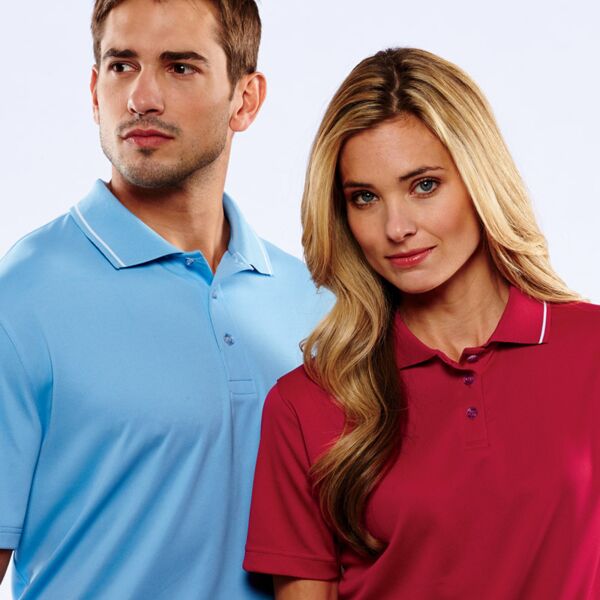 UltraClub&reg; Men's Cool & Dry Sport Polo with Tipped Collar Thumbnail