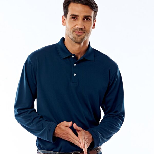 UltraClub&reg; Adult Cool & Dry Long-Sleeve Stain-Release Performance Polo Thumbnail