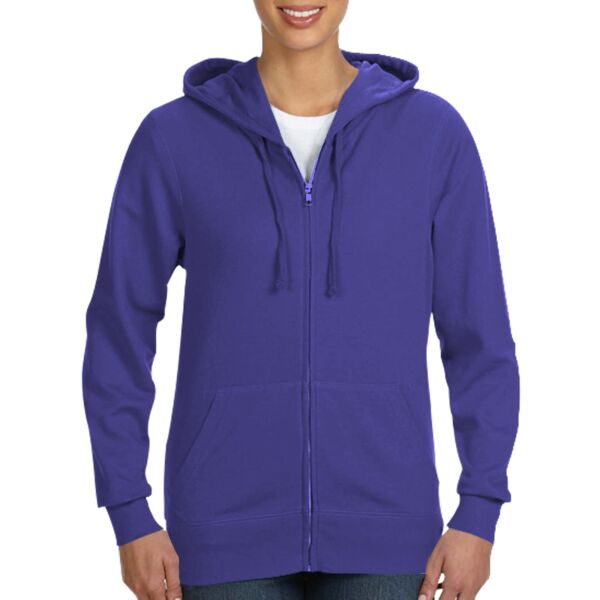 LA T Ladies Lightweight French Terry Zip Front Hoodie Thumbnail