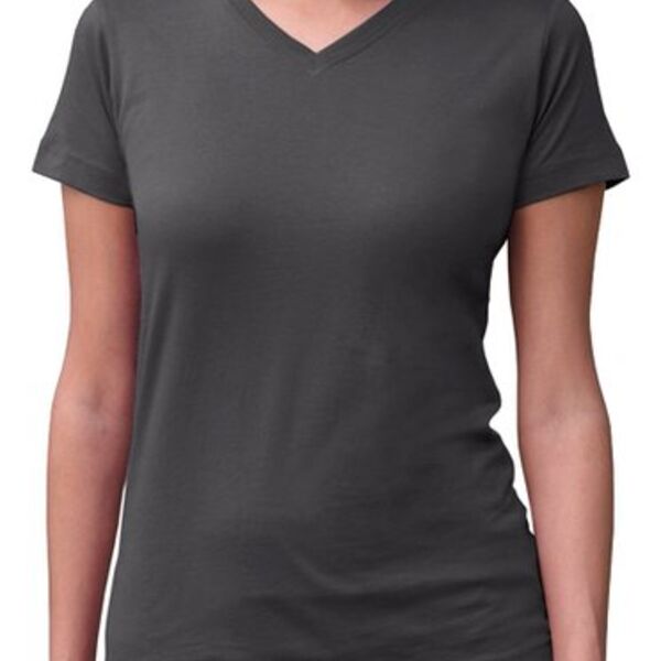 LA T Ladies V-Neck Longer Length T-Shirt Thumbnail