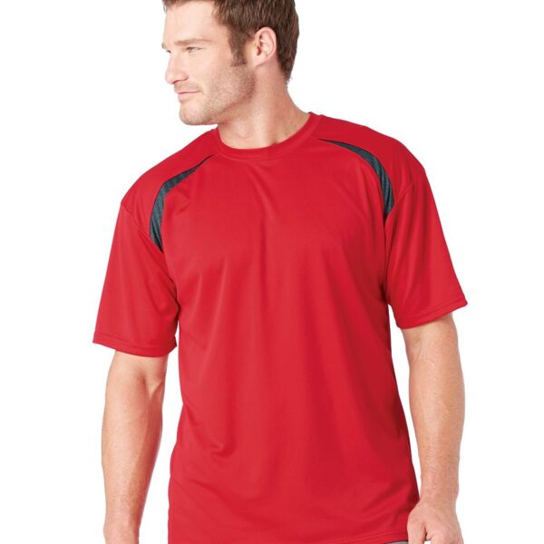 Adult Short-Sleeve Performance Tee with Heather Shoulder Inserts Thumbnail