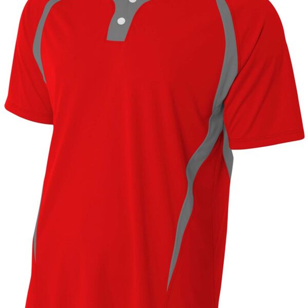 Youth Two-Button Color Block Baseball Henley Thumbnail