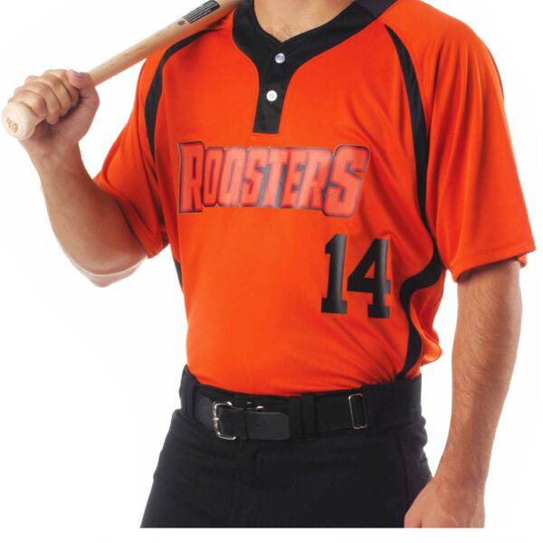 Adult Two-Button Color Block Baseball Henley Thumbnail