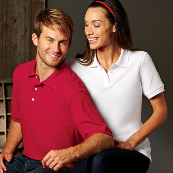 UltraClub&reg; Ladies’ Platinum Honeycomb Piqué Polo Thumbnail