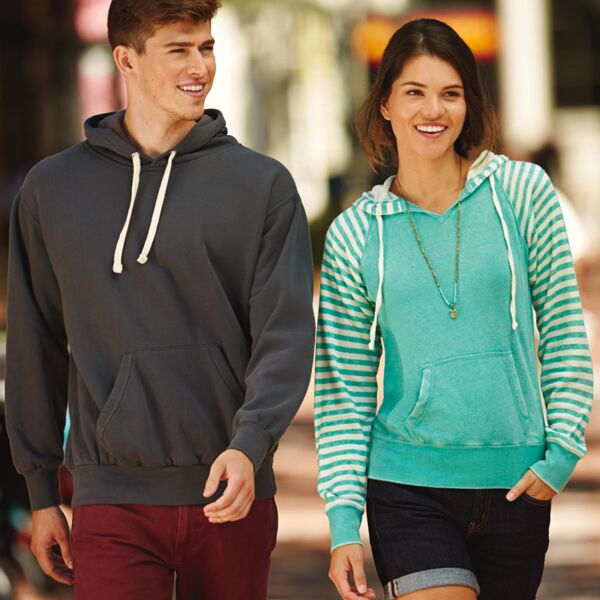 Ladies' Angel Fleece Sanded Piper Striped Hooded Pullover Thumbnail