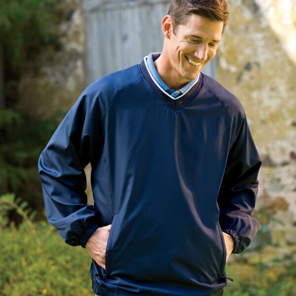 UltraClub Adult Micro-Poly V-Neck Windshirt Thumbnail