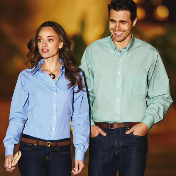 Ladies' Long-Sleeve Yarn-Dyed Gingham Check Thumbnail