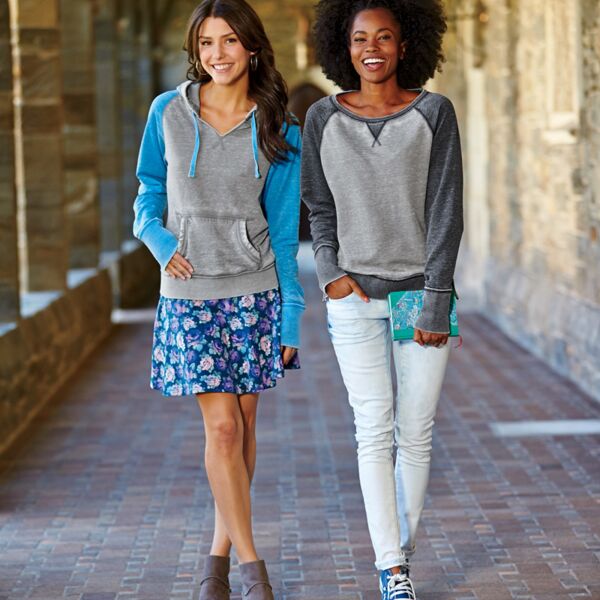 J.America Ladies' Zen Contrast Hooded Fleece Thumbnail