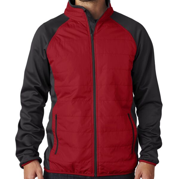 UltraClub&reg; Adult Cool & Dry Quilted Front Full-Zip Lightweight Jacket Thumbnail