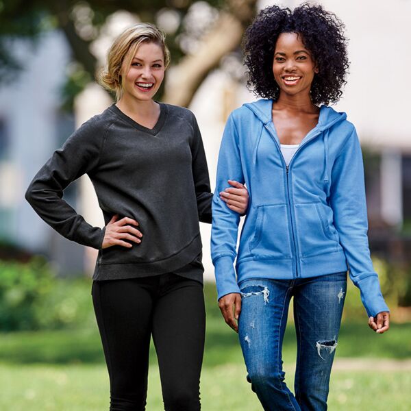 J.America Ladies' Oasis Wash Full-Zip Hooded Fleece Thumbnail