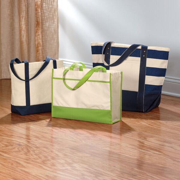 Seaside Zippered Cotton Tote Thumbnail