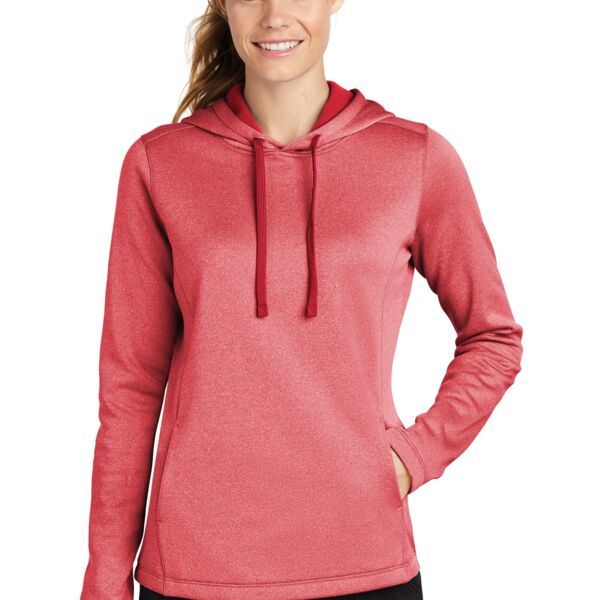 Women's PosiCharge ® Sport Wick ® Heather Fleece Hooded Pullover Thumbnail